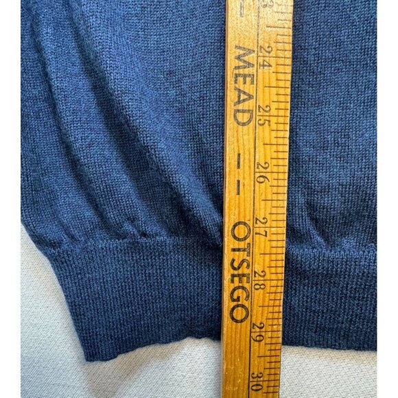 Calvin Klein Mens Merino Wool V-Neck Sweater L/G Navy Blue - Picture 5 of 10
